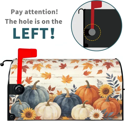 Vista 37 de Halloween Pumpkin Black Cat Mailbox Covers Magnetic Standard Size 18 X 21 Fall Maple leaves Spooky Themed Holiday Decorations Mailbox Wrap Post