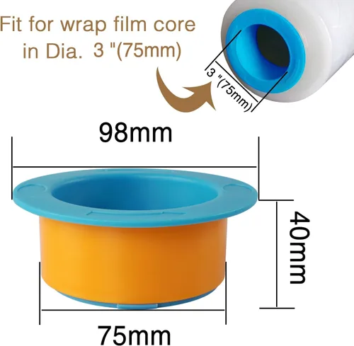 Vista 2 de OVOV 10 pares de dispensadores de envoltura elástica, mango retráctil, soporte de película elástica para mudanzas, protector de manos de plástico