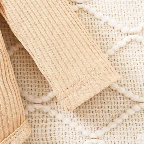 Vista 5 de Ropa de bebé niña recién nacida manga larga con volantes mameluco falda corta pantalones pantalones Leporad diadema trajes para bebés