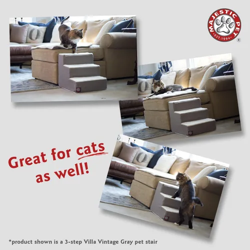 Vista 5 de Majestic Pet 78899500211 Escaleras portátiles para mascotas Suave sensación de espuma Sherpa Escalones para perros y gatos Rampa para perros