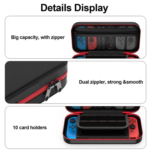 Vista 4 de ZYHKJYL Carrying Case for Nintendo SwitchSwitch OLEDSoft Compact Carrying Case Pouch, for Nintendo SwitchOLED Console & Accessories, Lightweight