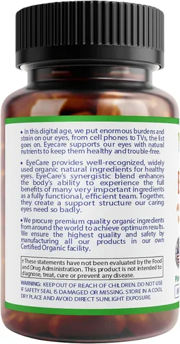 Vista 5 de Bodymune Advanced EyeCare Suplemento orgánico de salud ocular USDA con luteína y zeaxantina Extractos de maqui, goji y espino cerval de mar