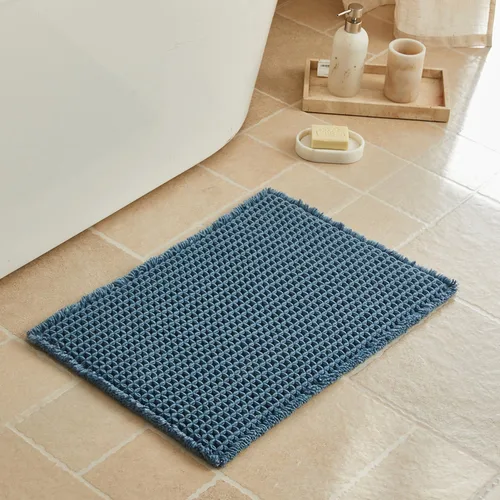 Vista 16 de Triohero Tapete de baño con diseño de gofre, tapete de baño pequeño y bohemio, antideslizante, lavable, ultra suave, súper absorbente, de secado