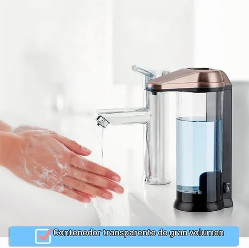 Vista 2 de Secura - Dispensador de jabón automático de 17 oz, funciona con baterías, dispensador de jabón sin contacto con control de volumen ajustable
