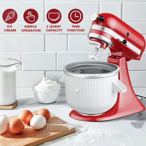 Vista 4 de Accesorio para helado para batidora de pie KitchenAid, se ajusta a mezcladores de cabeza inclinada de 4.5-5 cuartos/mezcladores de elevación