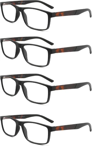Vista 11 de Gafas de Lectura con Bloqueo de Luz Azul Paquete de 4 Lectores de Computadora para Mujeres y Hombres, Anteojos con Filtro de Rayos UV Antirreflejos