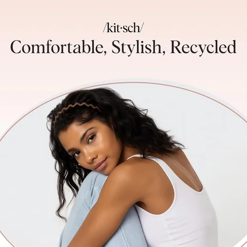 Vista 8 de Kitsch - Diademas de diseño Zig Zag, de plástico reciclado, para hombres y mujeres, clásica de los años 90, diadema ondulada con dientes, diademas