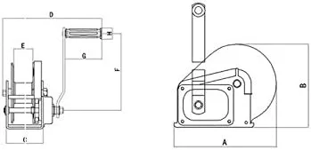 Vista 3 de 1200 lb WLL Tyler Tool Torno de mano de acero inoxidable, freno cabrestante barco 4wd remolque