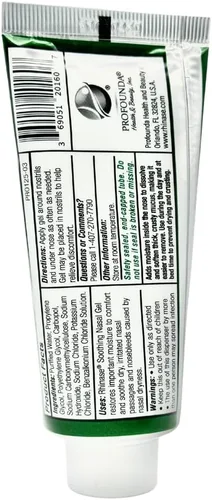 Vista 3 de Rhinase Gel nasal calmante XL 2.12 oz para la sequedad nasal por alergia (no isotónico o hipertónico), baja humedad, sangrado de nariz, nariz tapada