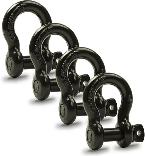 Vista 10 de Grilletes de anillo en D de 1/2 pulgada, grillete de horquilla de arco con horquilla de pasador de tornillo, límite de carga de trabajo de 2 Negro