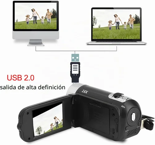 Vista 3 de Videocámara digital, DH 90 16X Zoom digital de 2.7 pulgadas de pantalla colorida de alta definición de la cámara de imagen videocámara US Plug