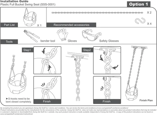 Vista 5 de Swing Set Stuff Highback Full Bucket (rosa) con cadenas y ganchos y adhesivo con logotipo SSS
