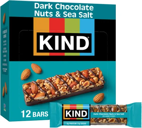 Vista 5 de KIND Barras de nueces, almendras, caramelo y sal marina, aperitivos saludables, sin gluten, bajas en azúcar, 0.21 onzas de proteína, 12