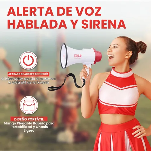 Vista 5 de Pyle-Pro PMP35R megáfono profesional con sirena y grabadora de voz
