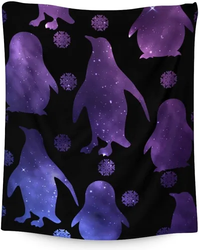 Vista 17 de Manta de pingüino para regalar – Manta de 30 x 40 pulgadas para adultos y niños, mantas negras de felpa suave para sofá, oficina