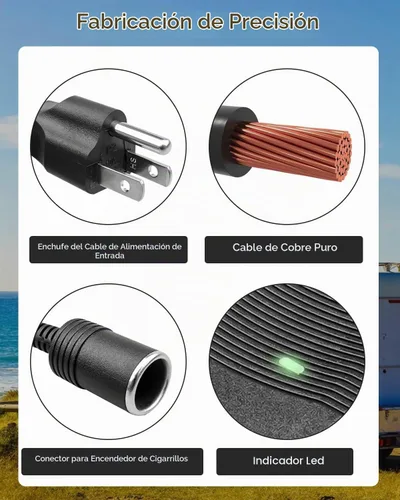 Vista 5 de [Usado] Convertidor de CA a CC de 12 V, 120 W, CA 100 V-240 V a CC 12 V, adaptador de encendedor de cigarrillos, transformador de adaptador