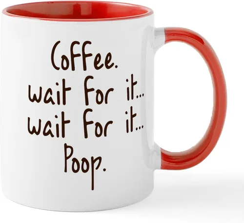 Vista 69 de CafePress Time To Poop Mugs Taza de café de cerámica de 11 oz (11.0 fl oz)