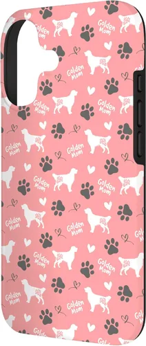 Vista 2 de Golden Retriever - Carcasa para iPhone 17, diseño de mamá y perro, diseño floral, color rosa