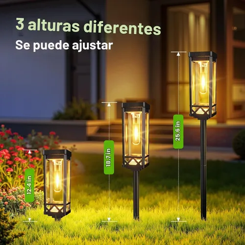 Vista 5 de KOOPER Taller Solar Pathway Lights Outdoor, 2 Pack Upgraded Brighter Solar Garden Lights Solar Powered, Up to 15 Hours Outdoor Solar Lights for Yard