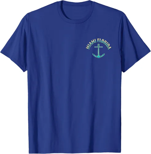 Vista 30 de Camiseta con diseño de pesca en la parte delantera y trasera de Miami Florida USA, Negro