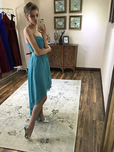 Vista 8 de BEIRTY Vestidos de dama de honor sin tirantes para mujer, con escote corazón, vestidos de fiesta de boda