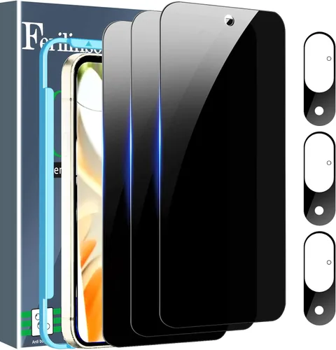 Vista 10 de Ferilinso [Instalación Automática de Polvo] Pack de 3 Protectores de Pantalla de Privacidad para Google Pixel 10 Pro XL, Accesorios Compatibles