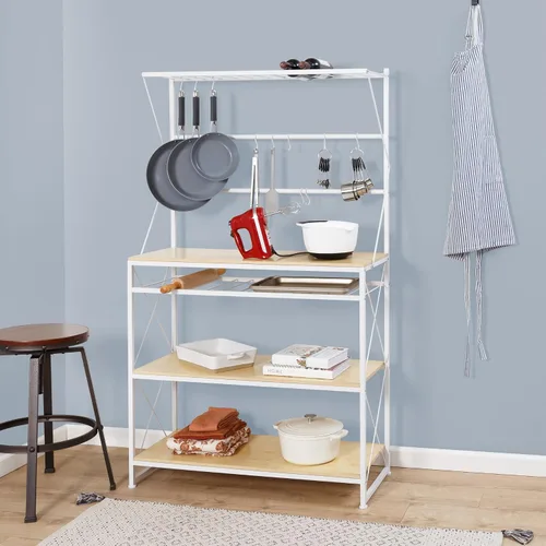Vista 4 de Honey-Can-Do Estante de cocina para panadero, blanco/roble SHF-09513 blanco