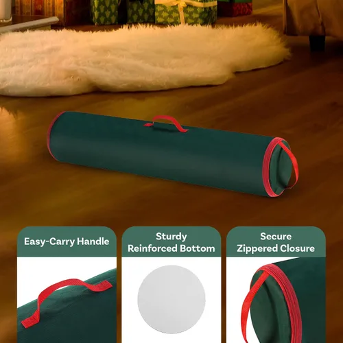 Vista 3 de Bolsa de almacenamiento de papel de regalo - Organizador de papel de regalo de 40 pulgadas - Capacidad para hasta 25 rollos de papel de regalo