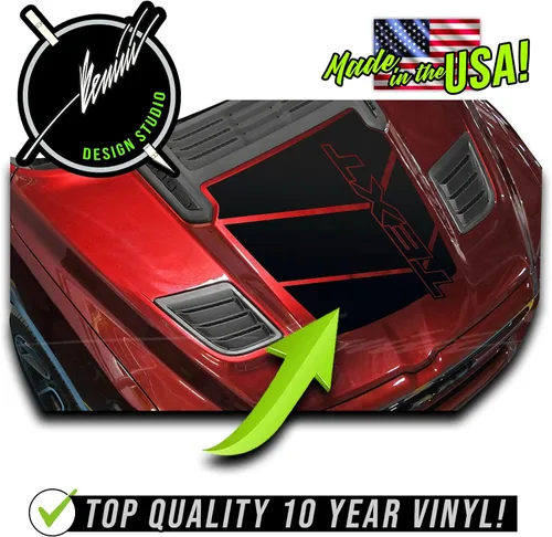 Vista 2 de Hood Blackout Racing - Kit de calcomanías de vinilo a rayas compatibles con Dodge Ram 1500 2500 3500 Rebel (azul)