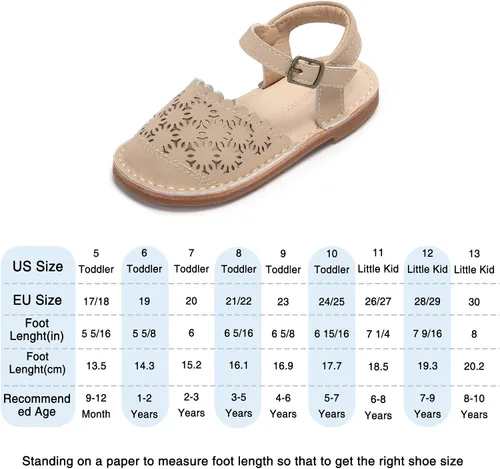 Vista 82 de THEE BRON Sandalias cómodas para niñas, zapatos para niños, sandalias rellenas