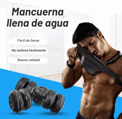 Vista 2 de Water Filled Dumbbells Set - Water Filled Weights - Portable Travel Weights - Adjustable Dumbbells Negro: 4~32 Lbs Par
