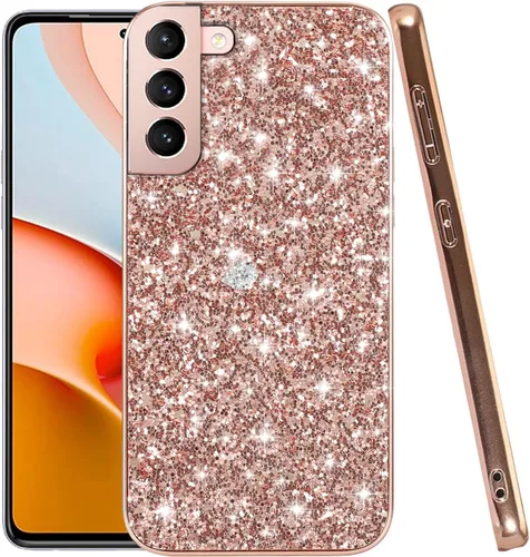 Vista 9 de Funda compatible con Samsung S21 Plus con purpurina a prueba de golpes, para Samsung Galaxy S21 Plus, funda protectora delgada de TPU suave