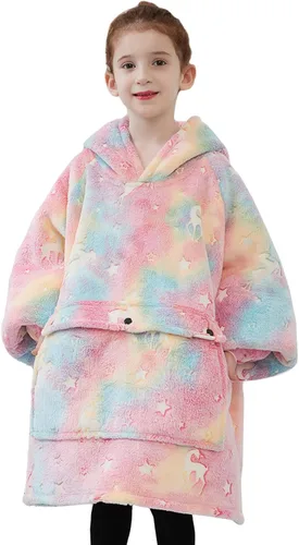 Vista 14 de Manta con Capucha Usable NOUKOW Manta Sherpa de Gran Tamaño Sudadera de Franela con Bolsillo Grande