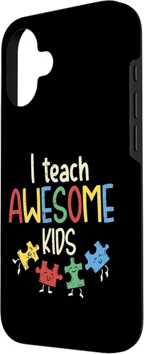 Vista 2 de iPhone 16 I Teach Awesome Kids Autismo Educación Especial Estuche para Maestro