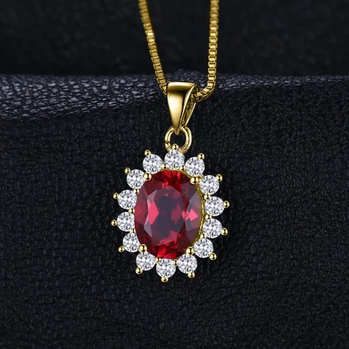 Vista 3 de JewelryPalace Princess Diana Kate Middleton Natural Amethyst Citrine Garnet Peridot Topaz Created Ruby Sapphire Simulated Emerald Pendant Necklace