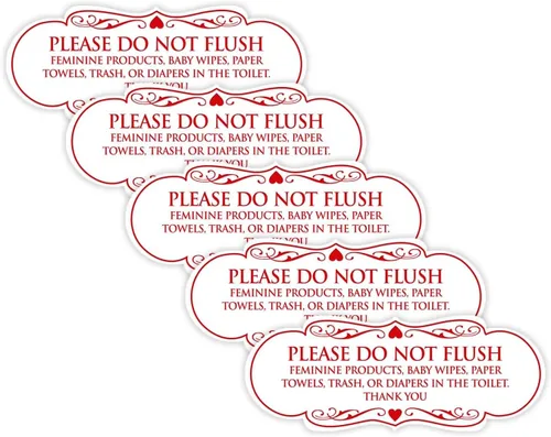 Vista 60 de Signs ByLITA Designer Please Do Not Flush Etiqutte Letrero (negro) - Pequeño 1 paquete