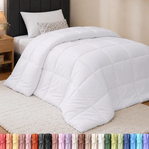Vista 22 de Utopia Bedding - Juego de edredones de plumón con inserción de edredón acolchado con esquinas y pestañas, edredones alternativos cosidos en caja