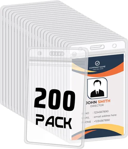 Vista 9 de Paquete de 50 portatarjetas verticales para tarjetas de identificación