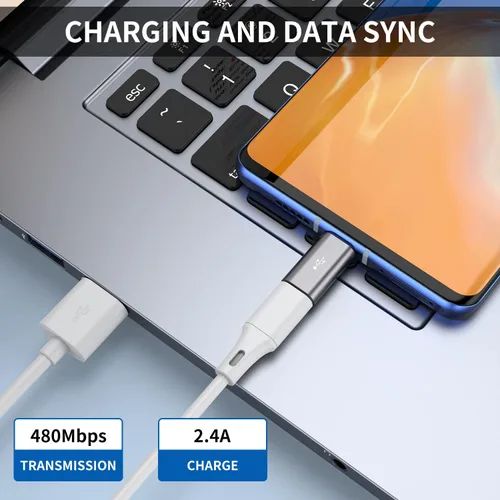 Vista 4 de QianLink Adaptador micro USB a USB C, paquete de 8 adaptadores USB tipo C de aluminio compatibles con Samsung Galaxy S10 S9 S8 Plus Note 9 8, LG V40