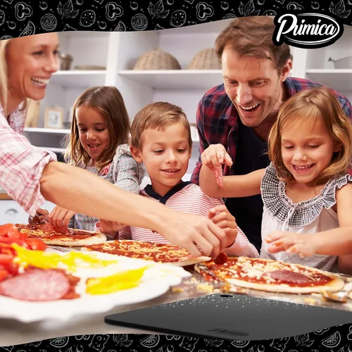 Vista 6 de Primica Pizza Steel XL para horno y parrilla, 16 x 13.4 pulgadas, el mejor cambiador de juego de corteza, perfecto para pizza horneada al horno