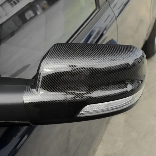 Vista 7 de Cubierta de espejo lateral de fibra de carbono para espejo retrovisor compatible con Dodge RAM 2018-2024