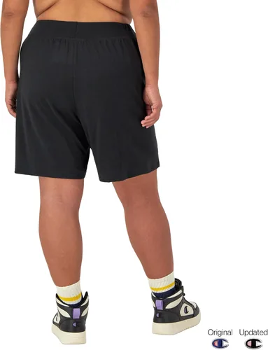 Vista 2 de Champion Pantalones cortos de jersey para mujer, pantalones cortos de gimnasio ligeros para mujer, pantalones cortos de jersey para mujer, 5 pulgadas
