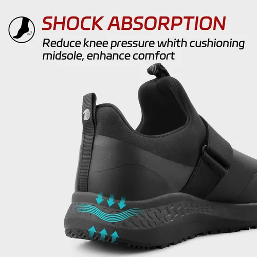 Vista 4 de Zapatos de trabajo antideslizantes para hombre, zapatos de cocina para cocineros, restaurantes, zapatos impermeables y antideslizantes para caminar