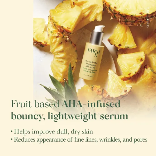 Vista 2 de Farm Rx Pineapple Plus Brightening Jelly Serum, iluminador, exfoliante, piel suave, rico en antioxidantes, vitaminas y minerales, ayuda