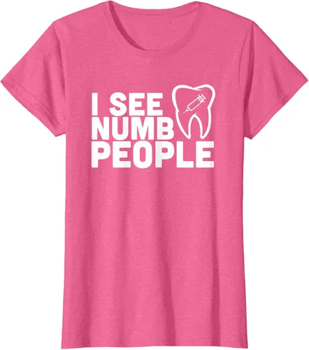 Vista 87 de I see Numb People - Camiseta de regalo para dentista dental, Negro, S