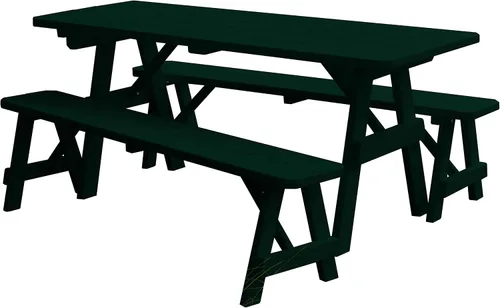 Vista 18 de Furniture Barn USA Pine - Mesa tradicional de 4 pies con 2 bancos, color negro
