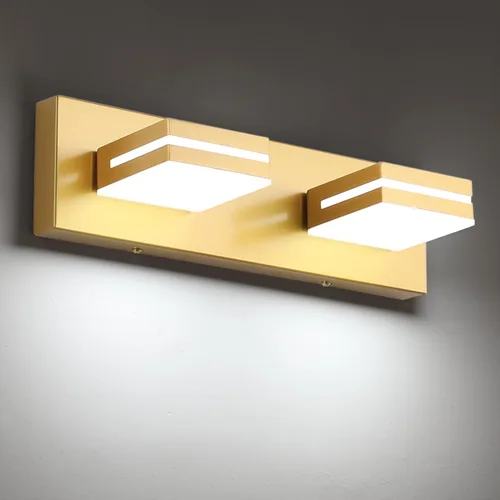 Vista 39 de SineRise - Moderna lámpara LED para tocador de baño (2 luces, 39.4 cm, regulable), iluminación de pared de baño moderna de acrílico cepillado sobre