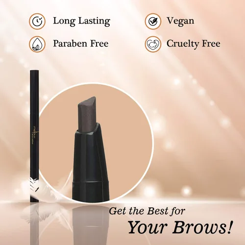 Vista 2 de Mellow Cosmetics - Lápiz de cejas definidor de cejas Punta triangular, no grasa, larga duración y fácil de deslizar Lápiz definidor de cejas