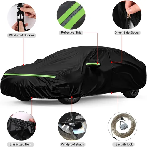 Vista 4 de Funda impermeable para automóvil compatible con Kia K4 Sedan 2024, 2025, 2026, para todo tipo de clima, transpirable, para protección contra