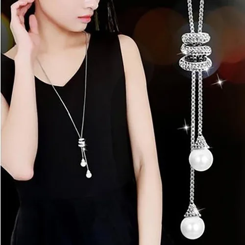 Vista 2 de Dcfywl731 Juego de collar y aretes de perlas, gargantilla de perlas, collar de perlas de imitación, collar de cadena de perlas y pulseras de perlas